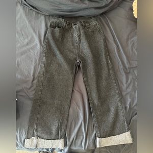 Denim straight leg pants